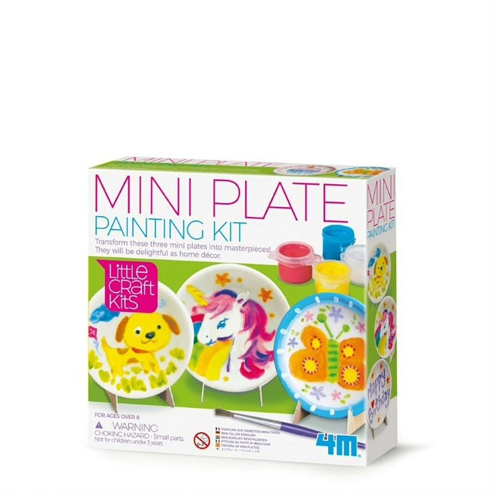 4M Little Craft 6cm Mini Porcelain Plates Painting Kit Kids Art Activity Toy 5y+