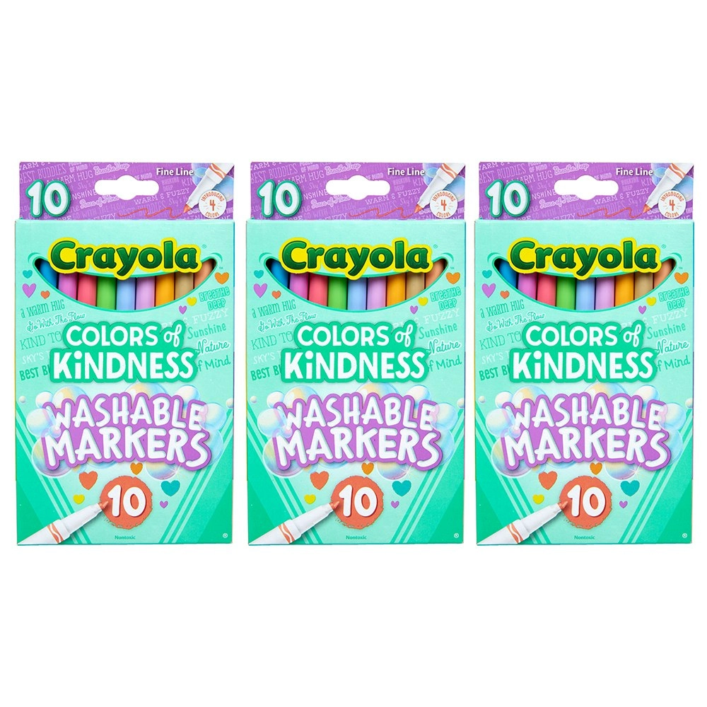 30pc Crayola Kids Creative Fineline Washable Markers Colors of Kindness 36m+