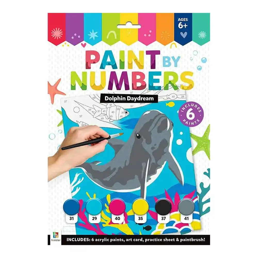 Curious Craft Dolphin Daydream Paint by Numbers Painting Set Art Activity 6y+