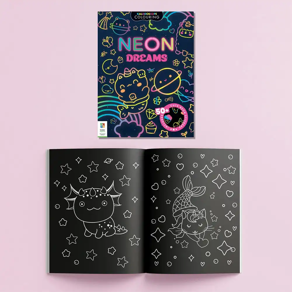 Kaleidoscope Sticker Colouring Neon Dreams Colouring Book Art/Craft 6y+