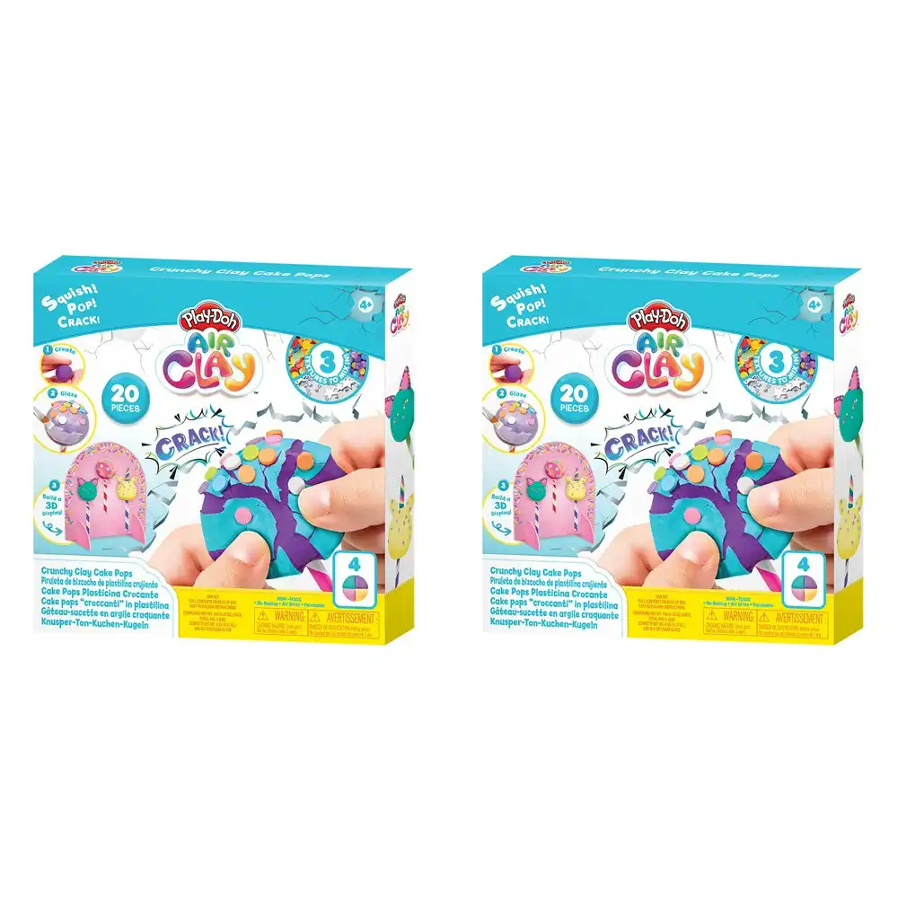 2x 20pc Play-Doh Air Clay Crackle Surprise Crunchy Cake Pops Set Kids Craft 3y+