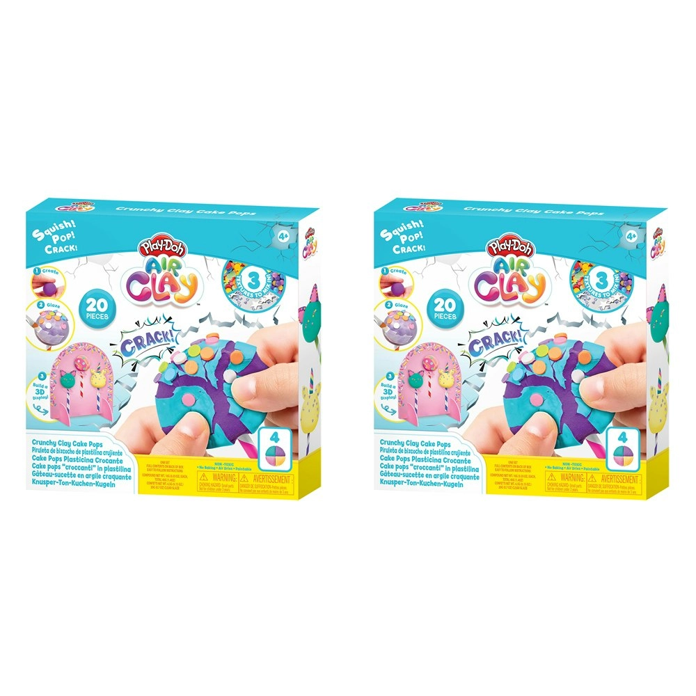 2x 20pc Play-Doh Air Clay Crackle Surprise Crunchy Cake Pops Set Kids Craft 3y+