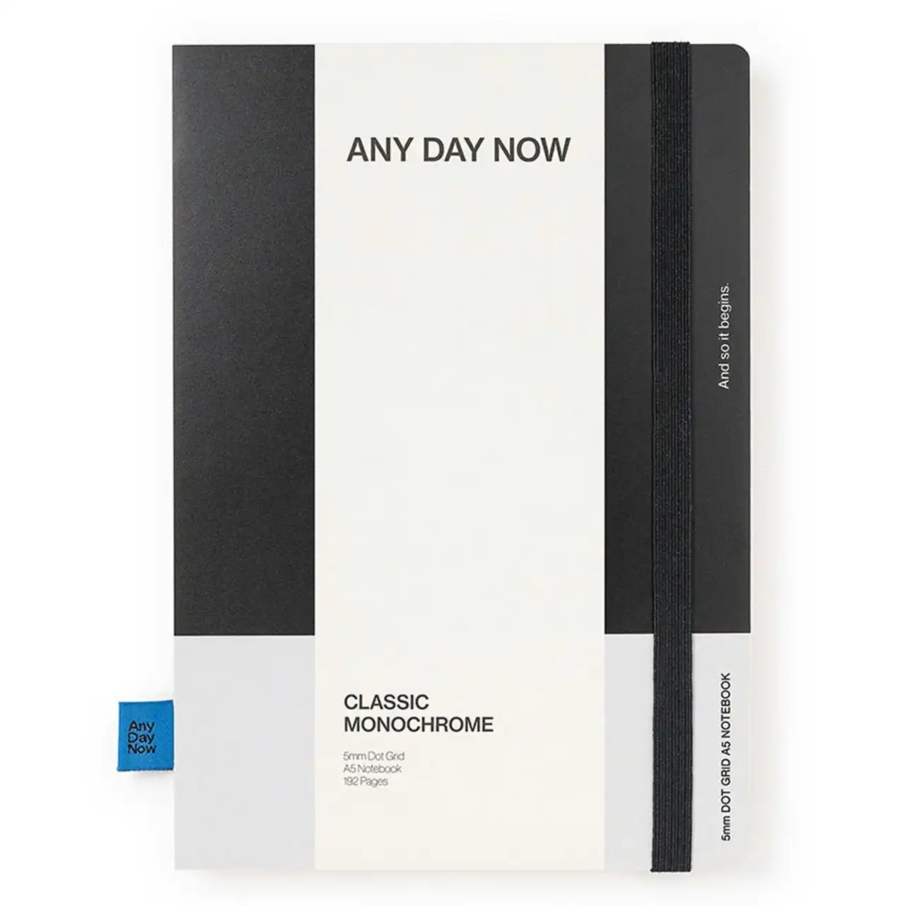 Any Day Now Bound A5 Dot Grid 80gsm Notebook Writing Journal 192 Pages Black