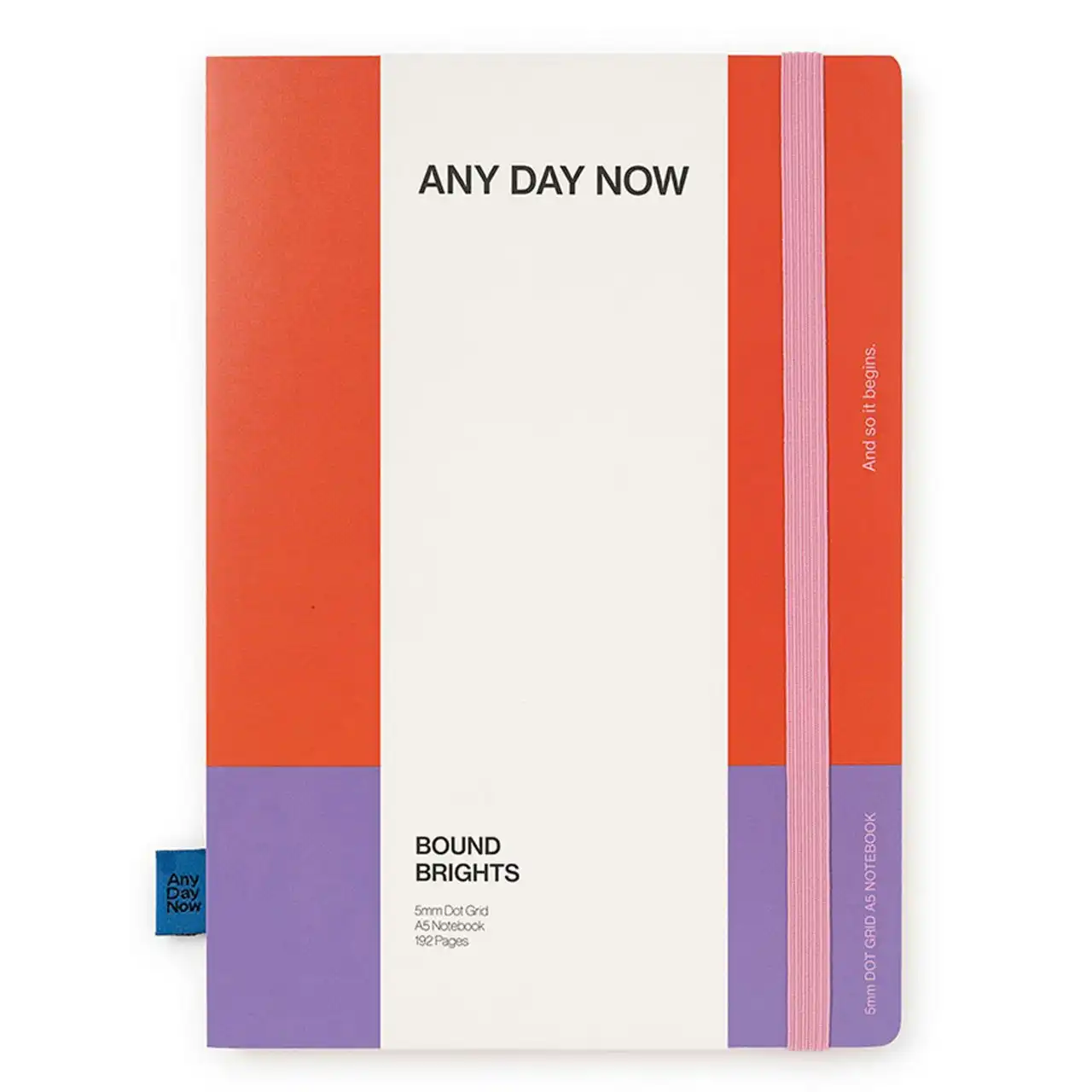 Any Day Now Bound A5 Dot Grid Notebook Writing Journal 192 Pages Red & Purple