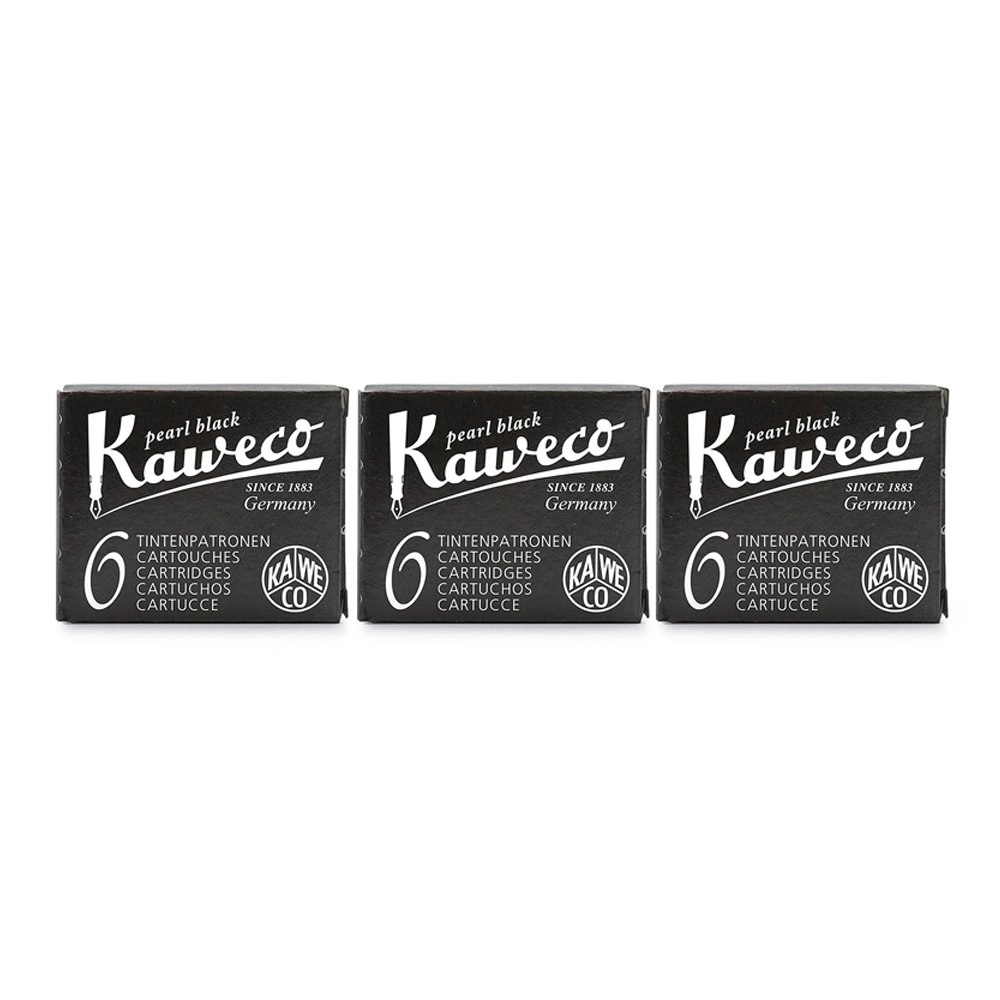 3x 6PK Kaweco Writing Ink Cartridges Refill Replacement Nib For Fountain Pen BLK