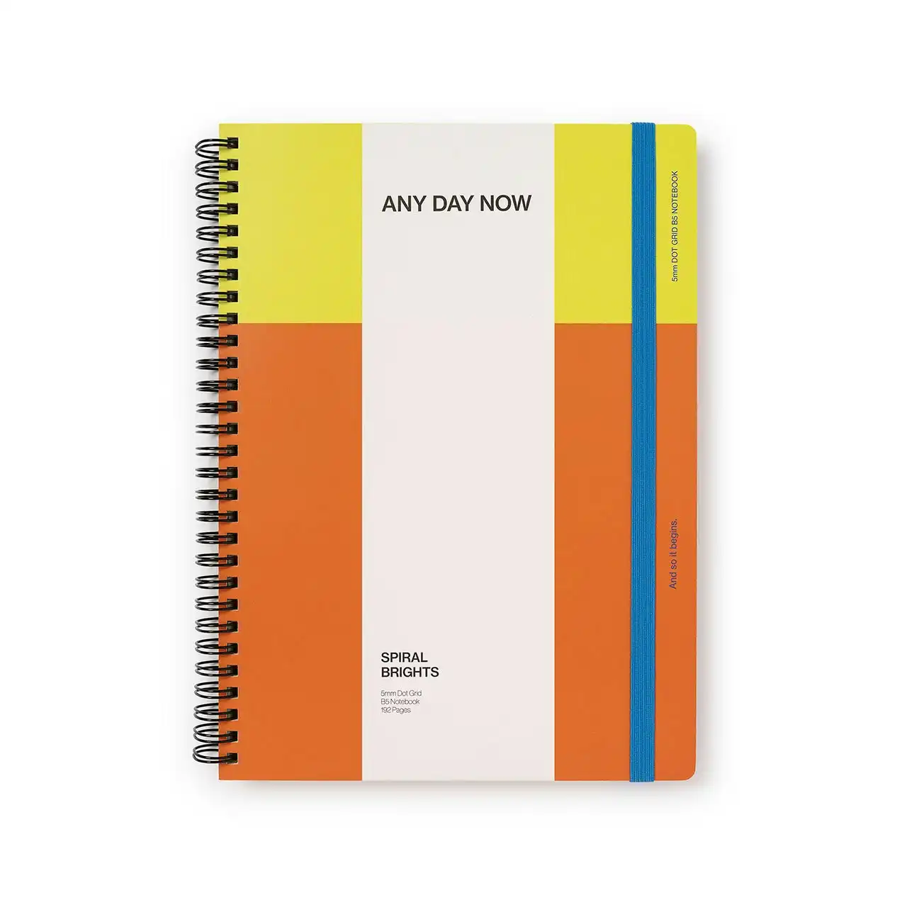 Any Day Now Dot Grid B5 Spiral Notebook Paper Journal 192 Pages Yellow & Orange