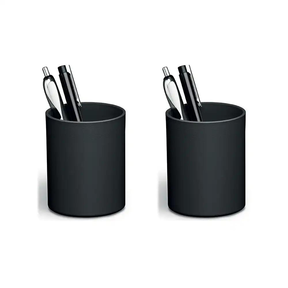 2x Durable Eco Pen/Scissor Holder Storage Rack Desk Stand Office Organiser Black