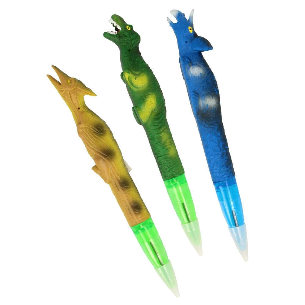 3x Fumfings Novelty Dinosaur Pens 22cm Ballpoint Fun Office/School 3y+ Assorted