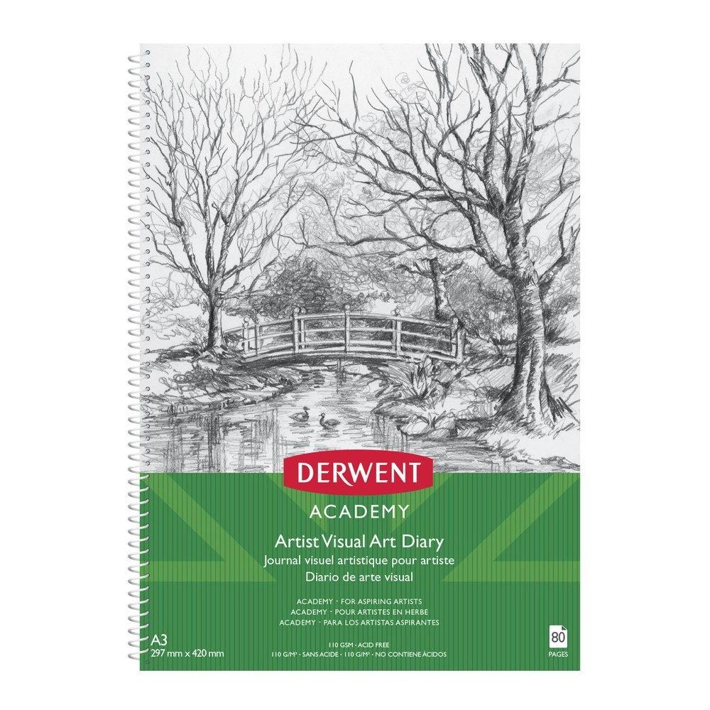 Derwent Academy Art/Craft Visual Art Diary A3 Portrait Orientation 80pg 350Gsm