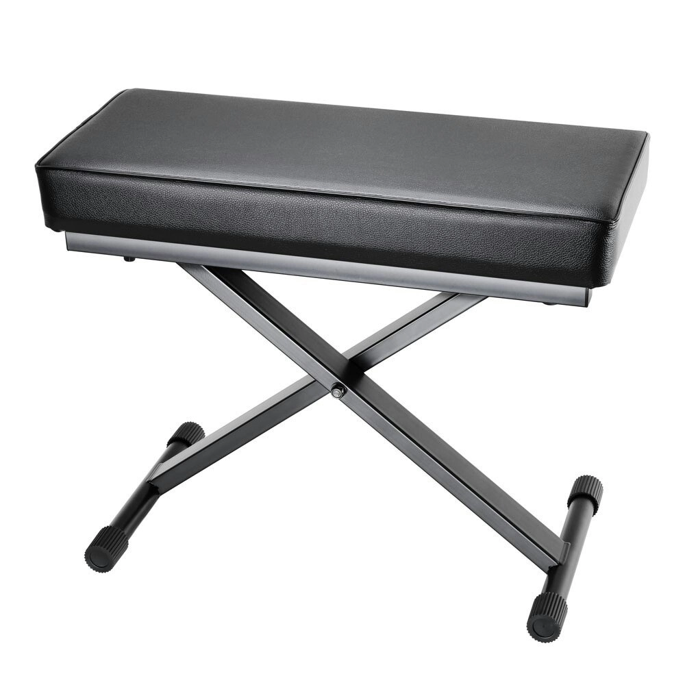 Adam Hall SKT17 Folding Keyboard Bench Seat Stool w/ Extra Thick Padding Black