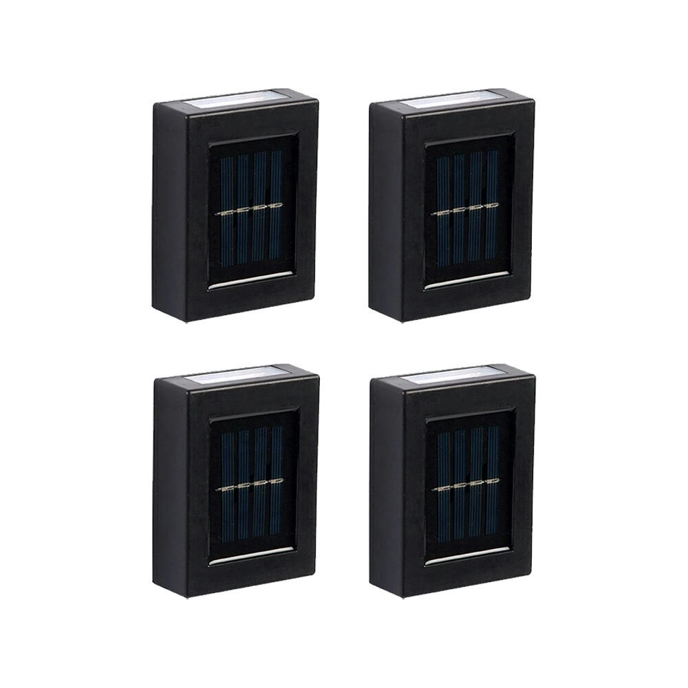 4pc Licht Solar Powered Wall/Fence Outdoor Garden Light Warm White LED 7.5x10cm