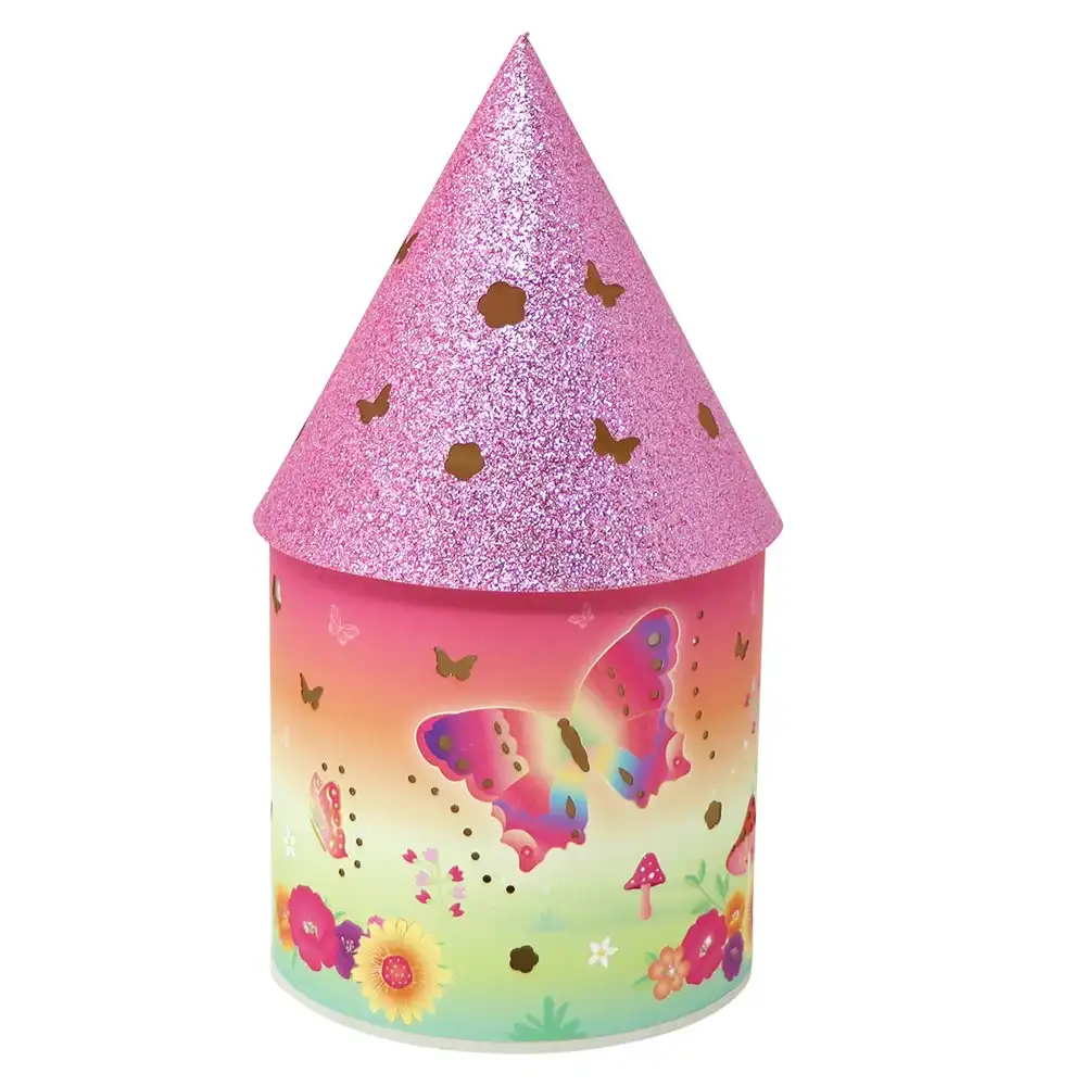 Pink Poppy Rainbow Butterfly Colour Changing Glitter Night Light/Lamp Décor 3y+