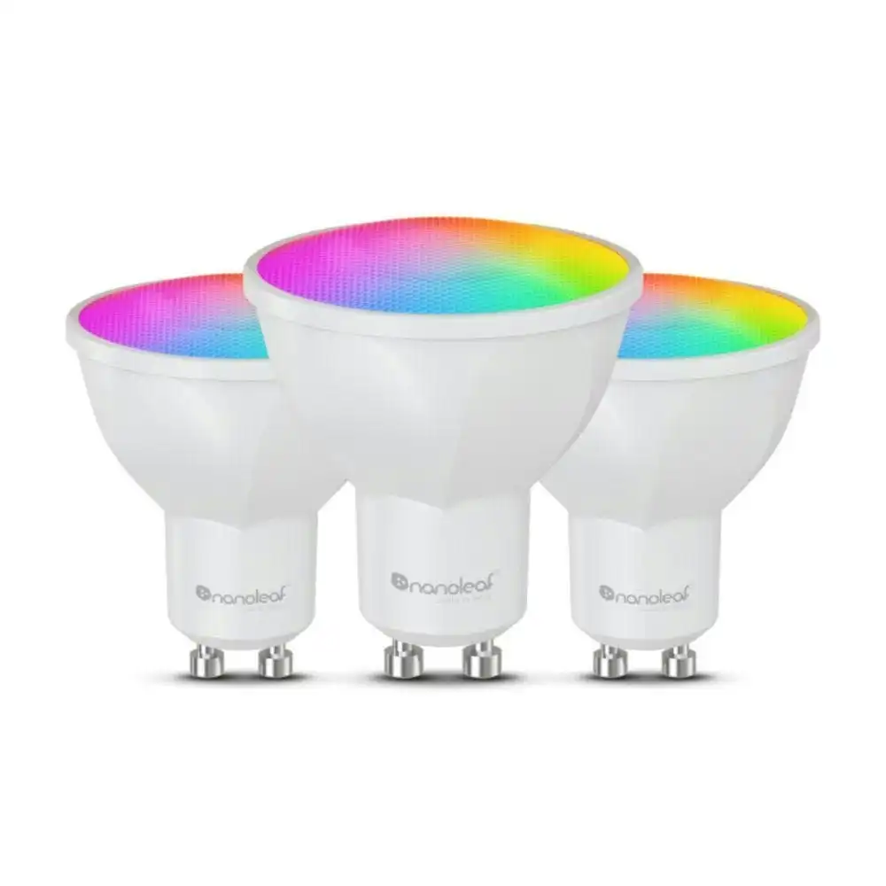 3x Nanoleaf Essentials GU10 Smart LED Light Bulb App Control For Matter Home Hub