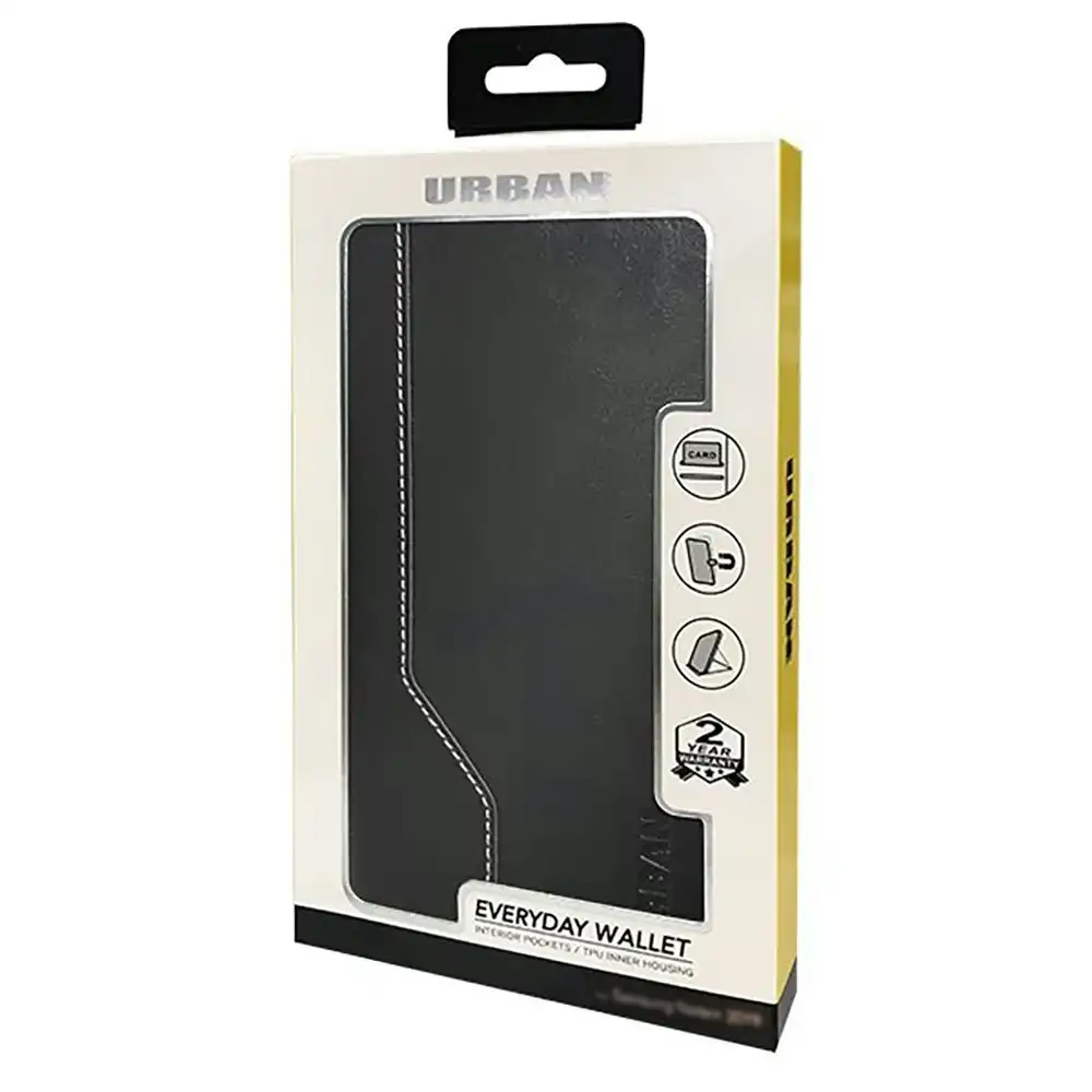 Urban Everyday Wallet Folio Case w/ Card Slot For Samsung Galaxy Note20 Black