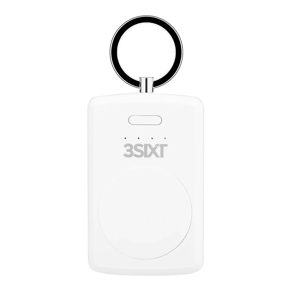 3sixT JetPak 1000mAh Power Bank 3S-1187 Keyring Charger For Apple Watch White