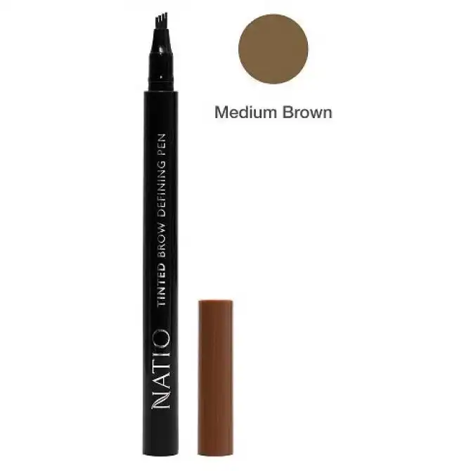 Natio Tinted Brow Defining Pen Medium Brown 0.6ml
