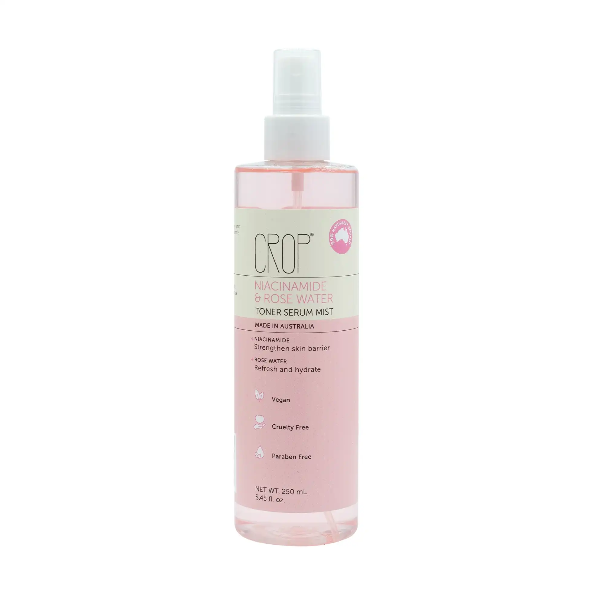 Crop Natural Niacinamide & Rose Water Toner Serum Mist 250ml