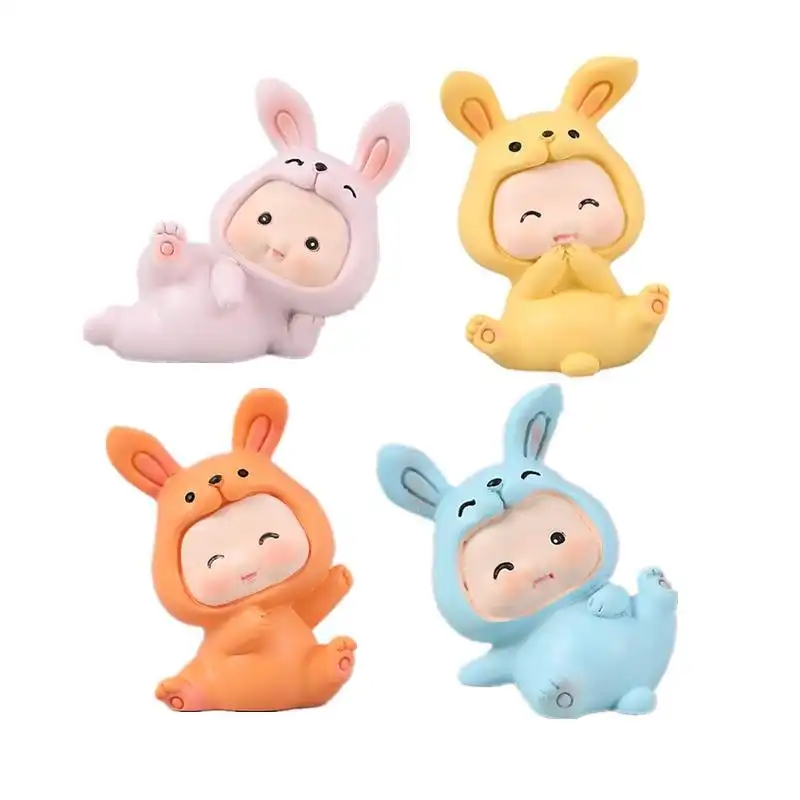 Rabbit Animal Figure Toys Ornament Car Console Dashboard Decor Car Home Room