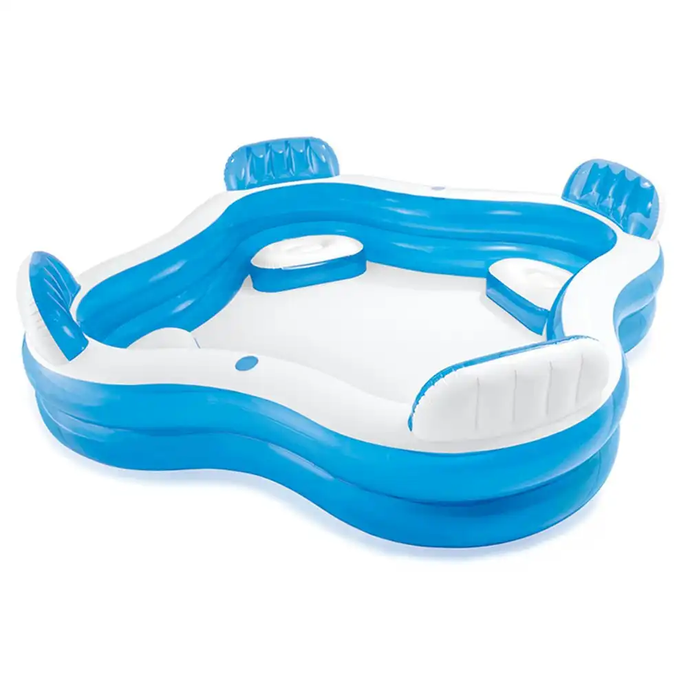 Intex Swim Centre 228cm Family Lounge Inflatable Pool w/ Seats/Drink Holders BL