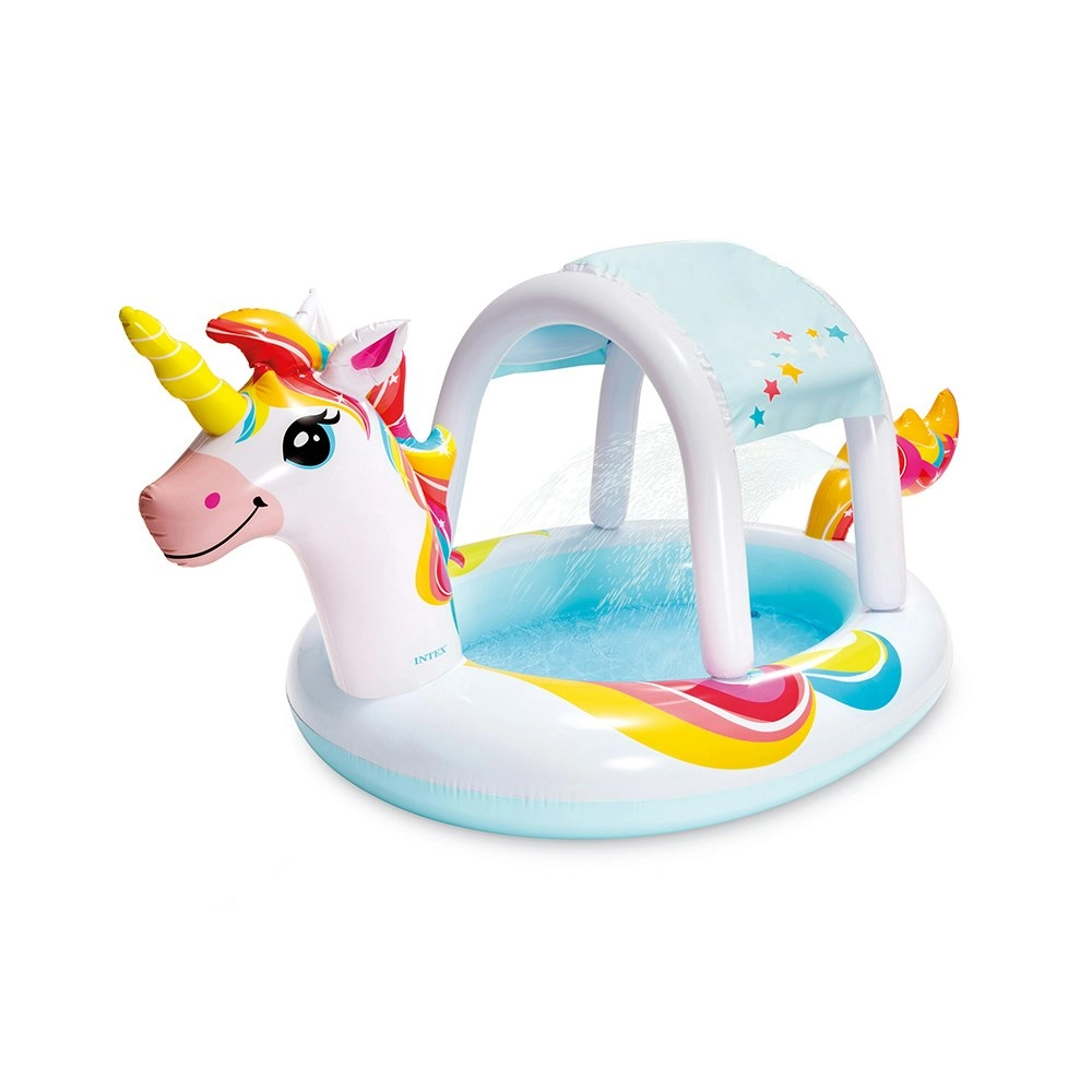 Intex 2.54x1.32m Unicorn Inflatable Spray Swimming Pool Outdoor/Garden Kids Toy