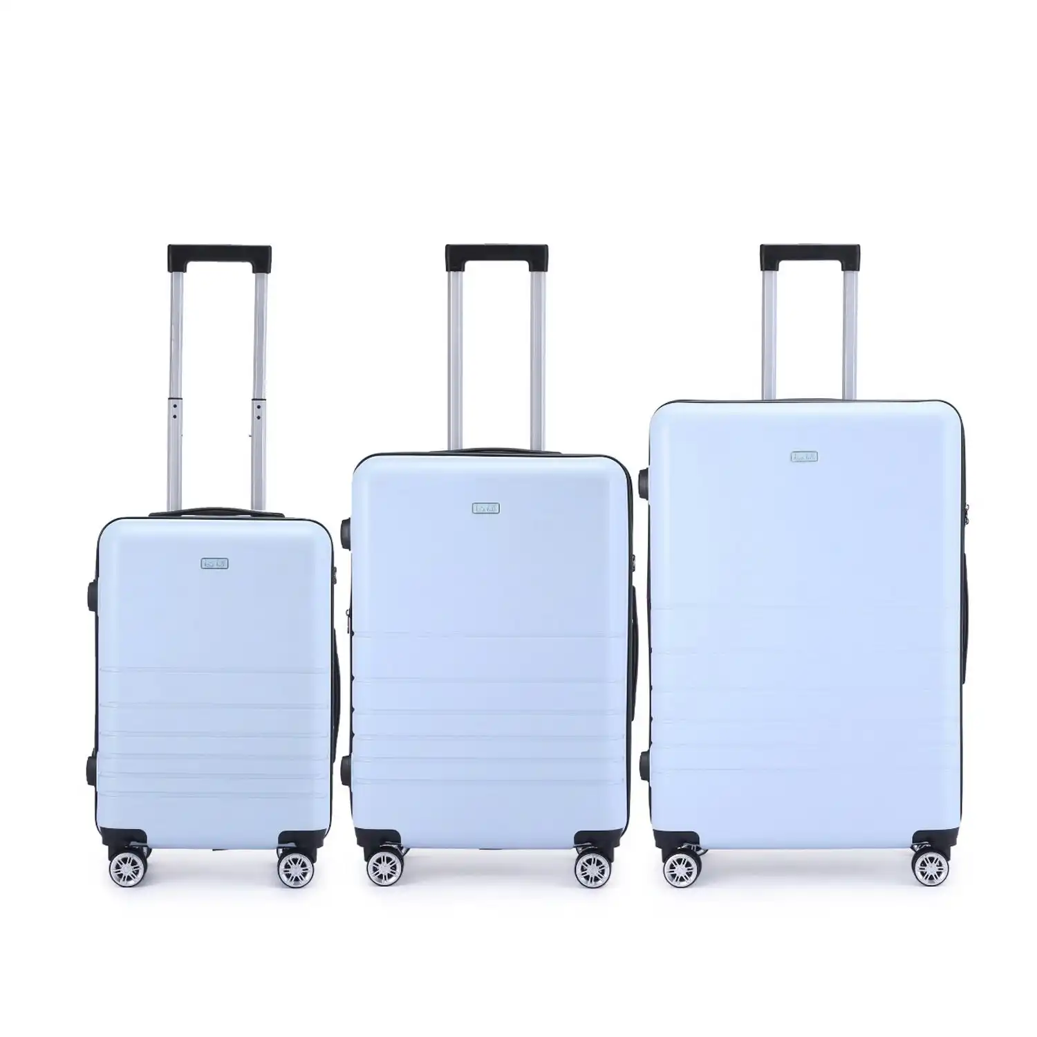 3pc Kate Hill Bloom Wheeled Trolley Hard Suitcase Luggage Set Blue S/M/L