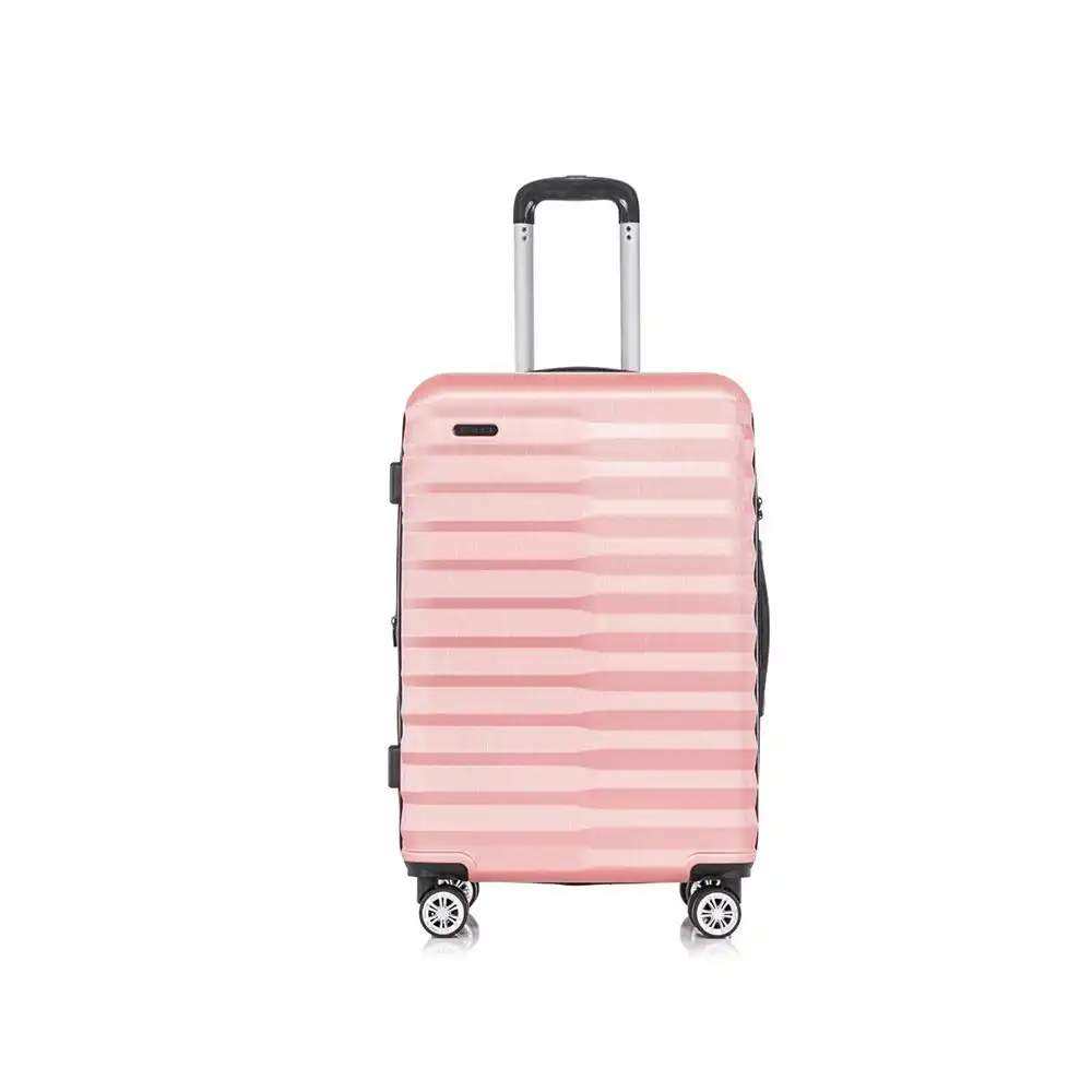 SwissTech Odyssey 76L/66cm Checked Luggage Travel Suitcase Trolley Bag Rose Gold