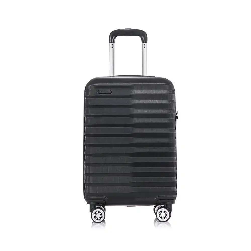 SwissTech Odyssey 43L/56cm Carry On Luggage Travel Suitcase Trolley Bag Black