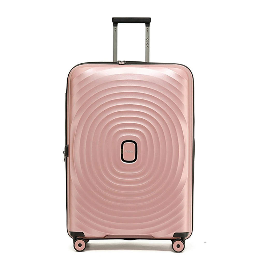 Tosca Eclipse 29" Checked Trolley Travel Lightweight Suitcase 77x51cm Rose Gold