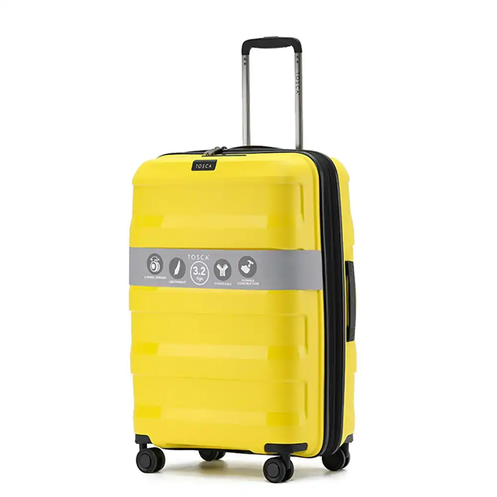 Tosca Comet PP 25" Checked Trolley Travel Hard Case Suitcase 67x45x30cm - Yellow