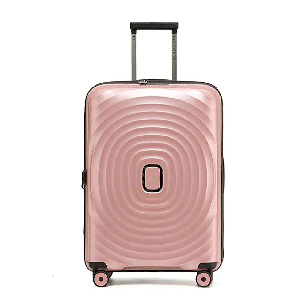 Tosca Eclipse 25" Checked Trolley Travel Lightweight Suitcase 67x45cm Rose Gold