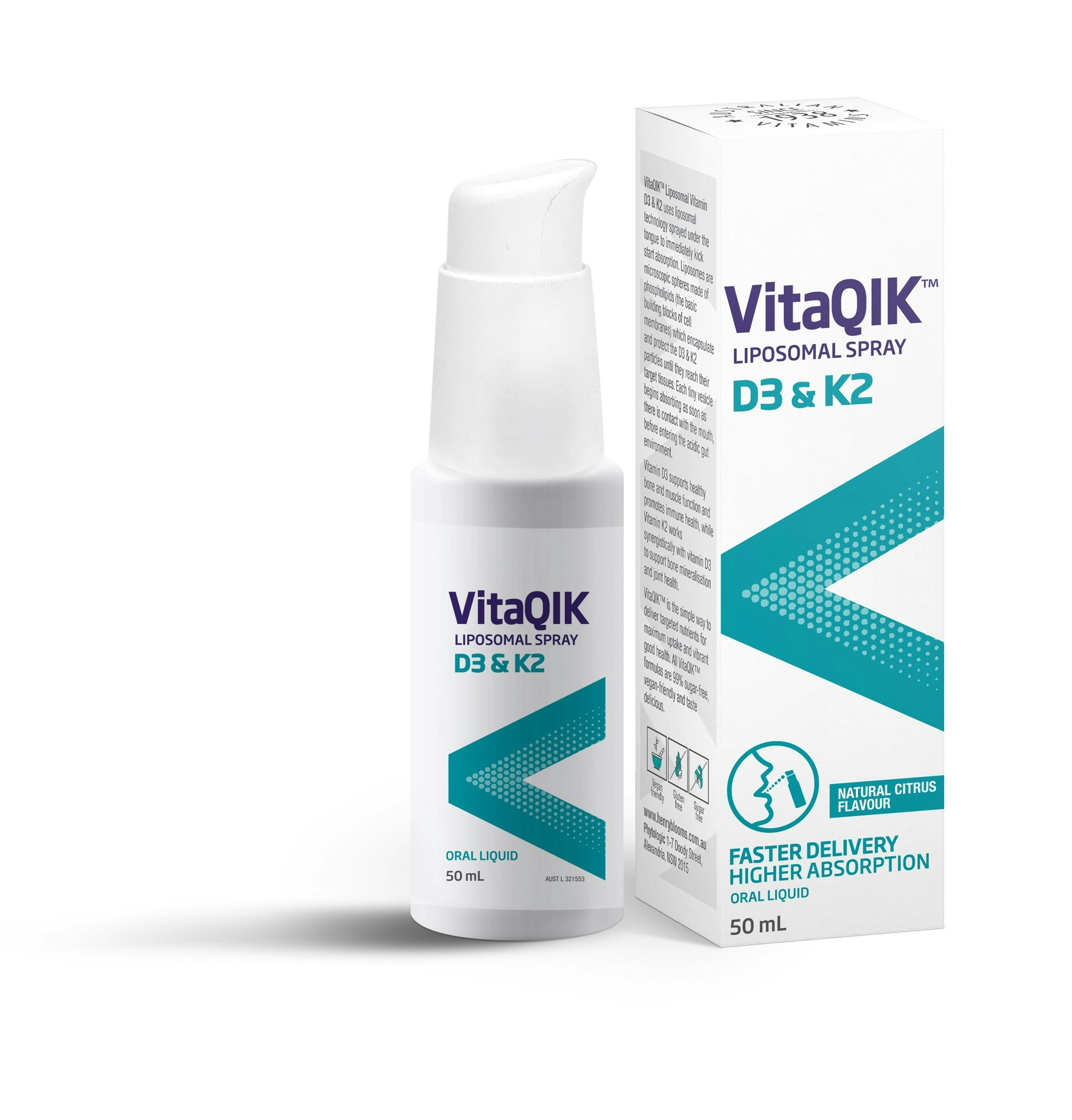 Henry Blooms Vitaqik Liposomal Vitamin D3 & K2 50ml