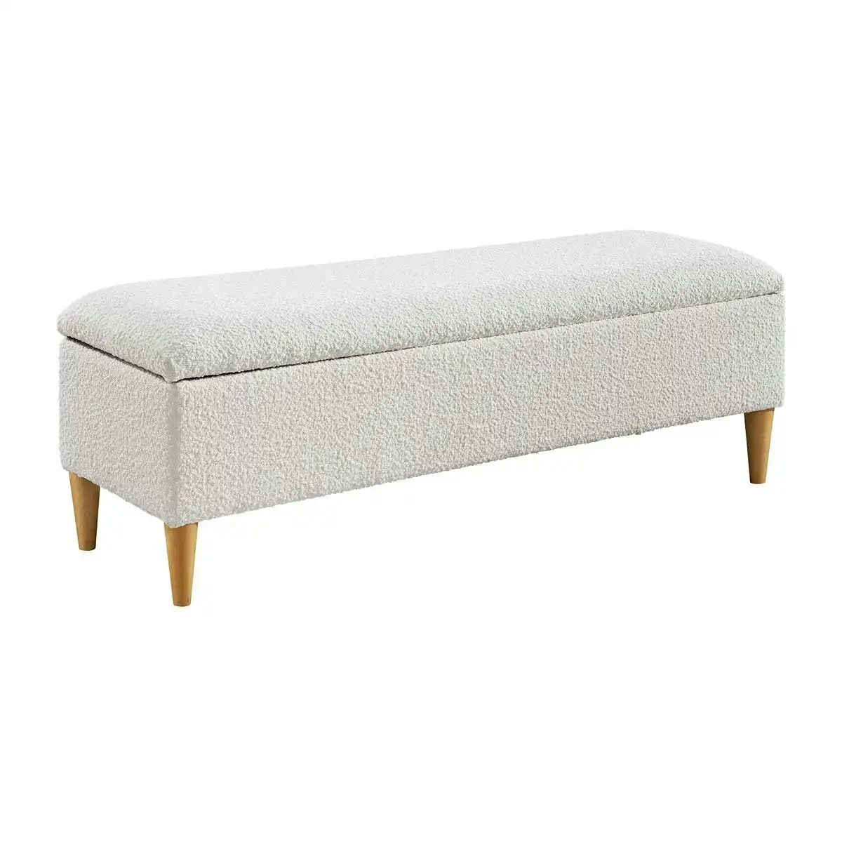 Charlotte Boucle Storage Bench (White)