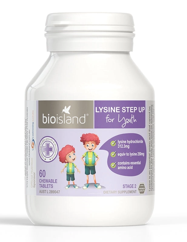 Bio Island Lysine Step Up for Youth 60 Chewable Tablets