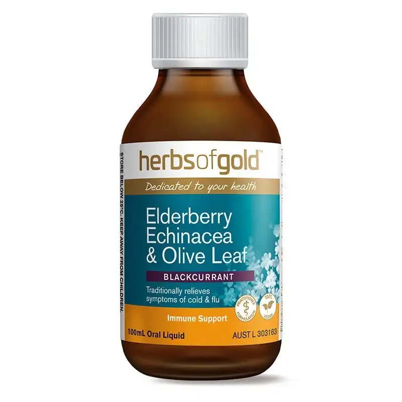 Herbs Of Gold Elderberry Echinacea & Olive Leaf 100ml