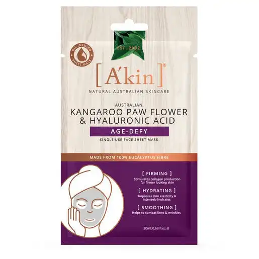 A'kin Kangaroo Paw Flower and Hyaluronic Acid Age-Defy Face Mask 1 pack