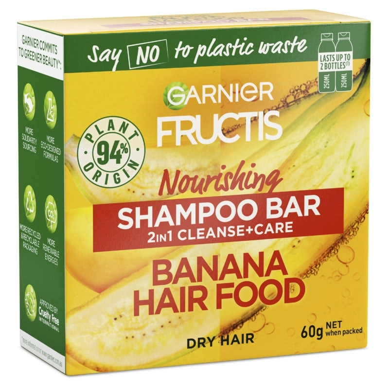 Garnier Fructis Banana Hair Food 2in1 Shampoo Bar 60g