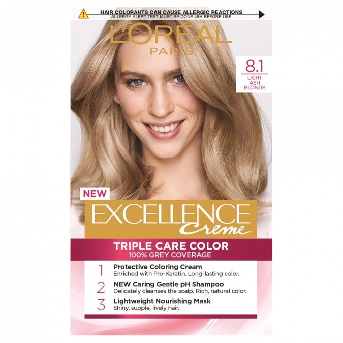 L'Oreal Excellence Creme 8.1 Ash Blonde Hair Colour