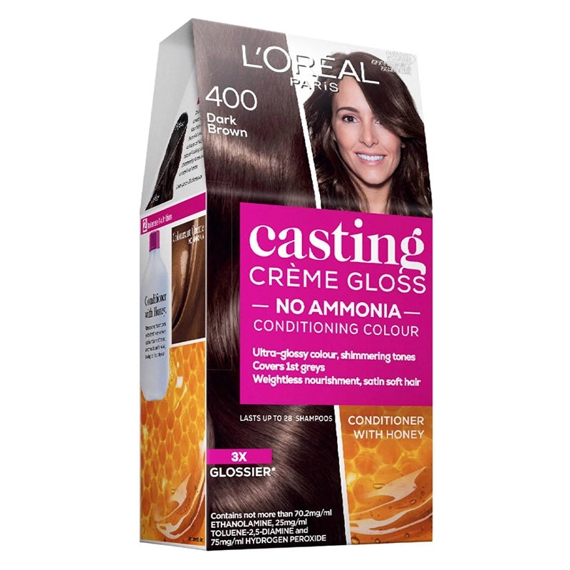 L'Oreal Paris Casting Creme Gloss Semi-Permanent Hair Colour - 400 Dark Brown (Ammonia Free)