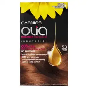 Garnier Olia Permanent Hair Colour - 5.3 Golden Brown (Ammonia Free, Oil Based)