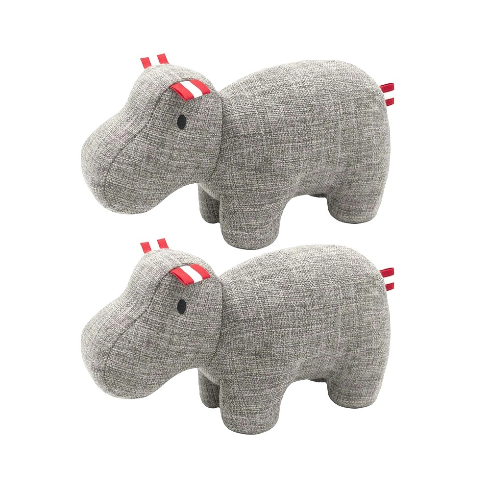 2PK Louie Living Urban Pet/Dog/Cat Durable Squeak Chew/Bite Toy Homer the Hippo