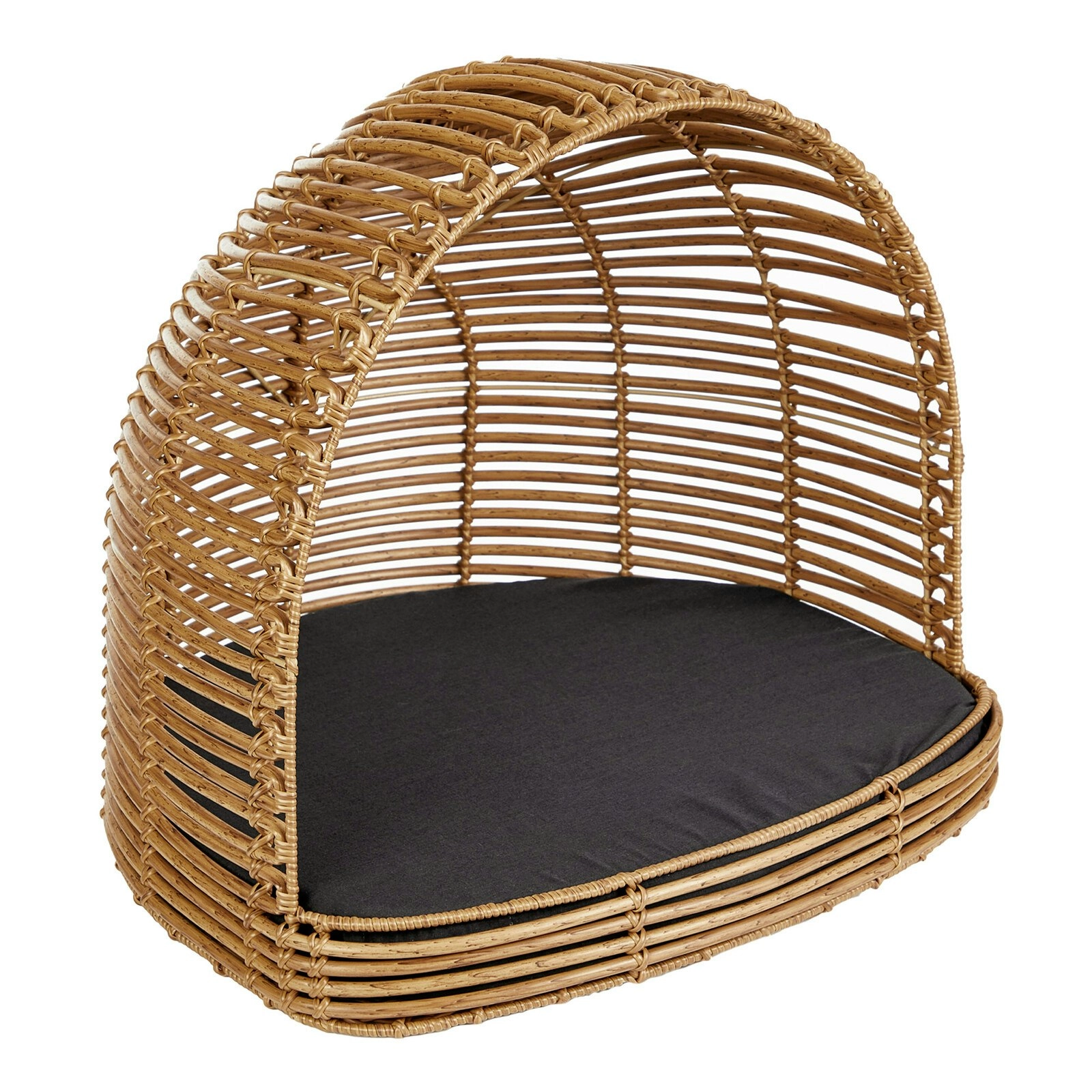 Cooper & Co. Charlie Cocoon Rattan/Wooden Woven Pet/Dog/Cat Sleeping Bed 77cm