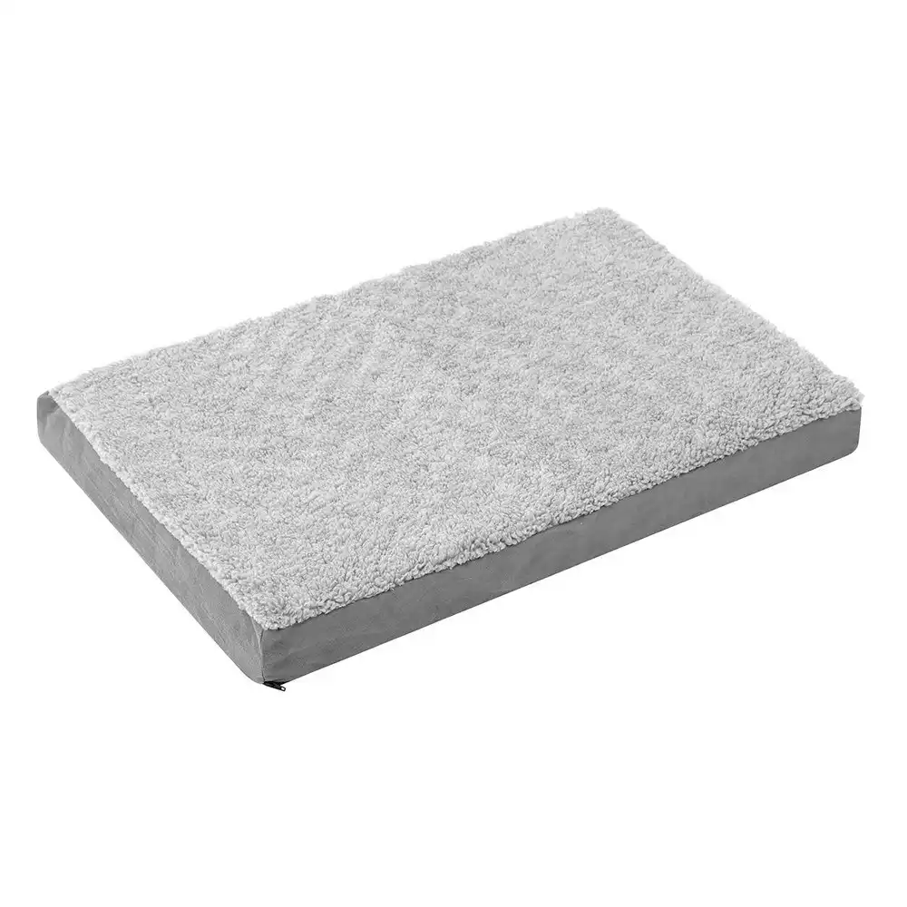 Paws & Claws 75x8cm Orthopedic Pet/Dog/Cat Suede Bed Rectangle Cushion Grey