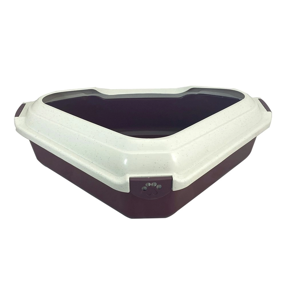 Showmaster Room Corner Triangle Shaped Cat/Pet Litter Box/Tray w/ Spill/Kick Rim