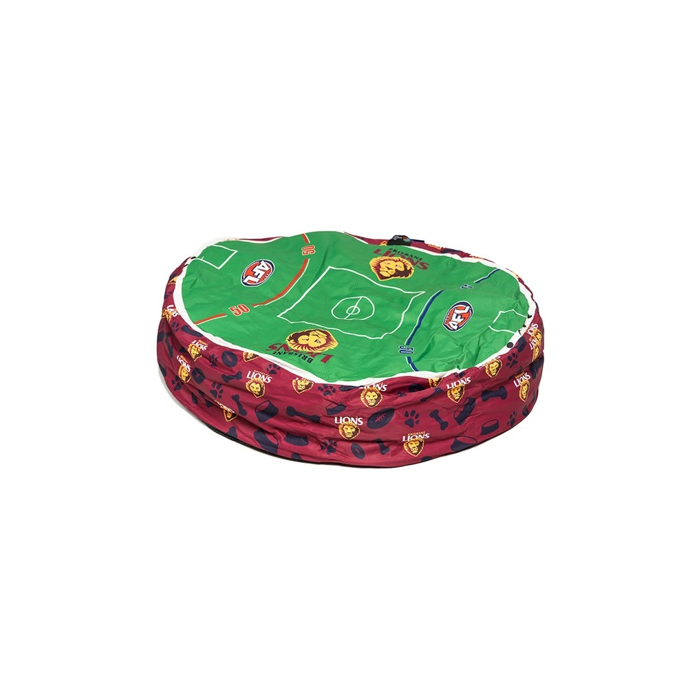 AFL Brisbane Lions Pet Bed Dog 70x60cm Round Sleeping Comfort Cushion Lounger