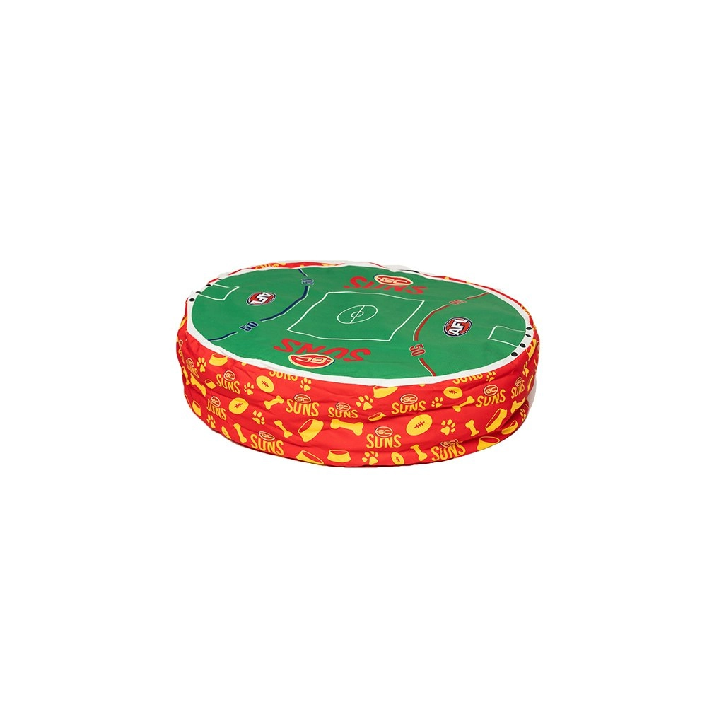 AFL Gold Coast Suns Pet Bed Dog 70x60cm Round Sleeping Comfort Cushion Lounger