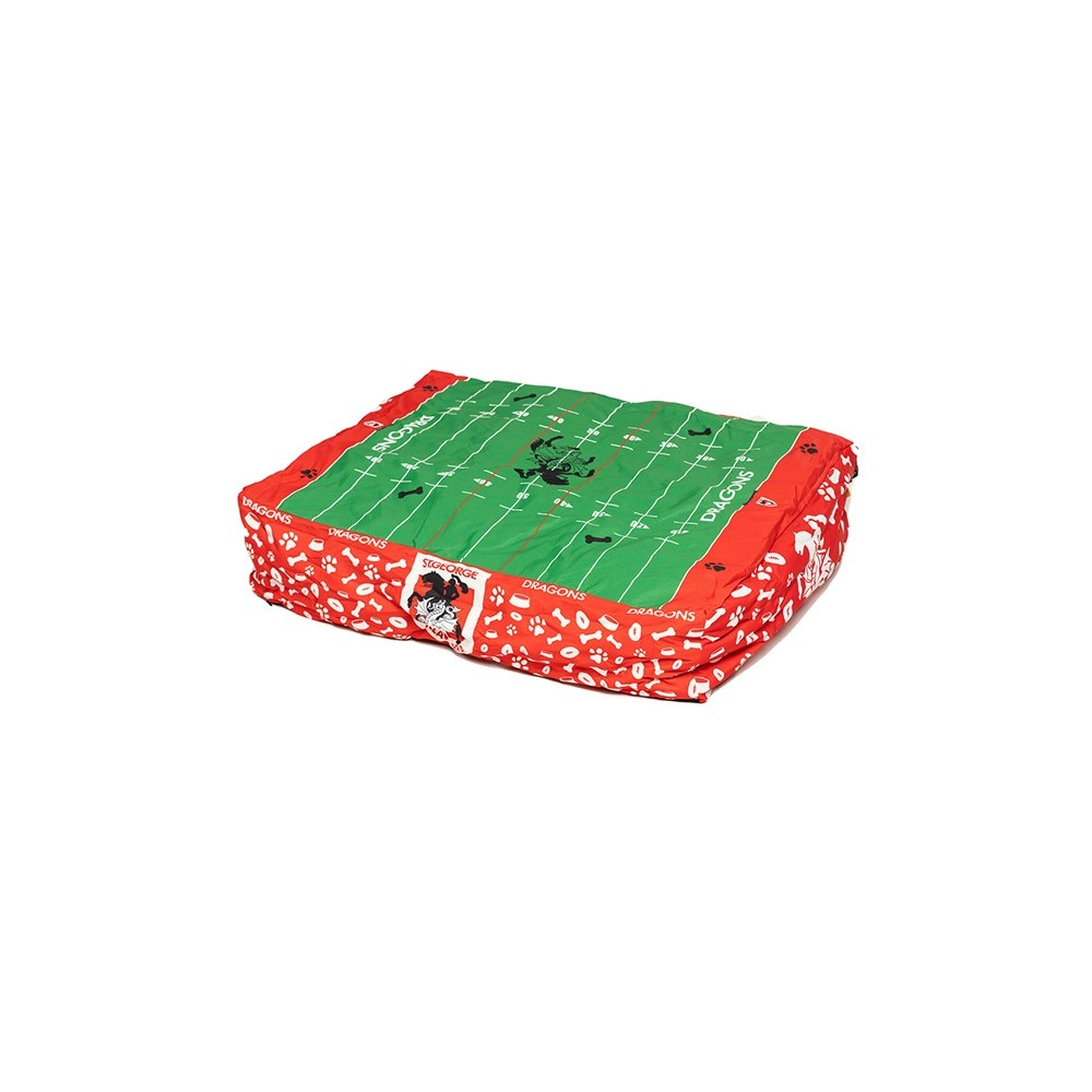 NRL St George Dragons Pet Bed Dog 80x60cm Rectangle Comfort Cushion Lounger