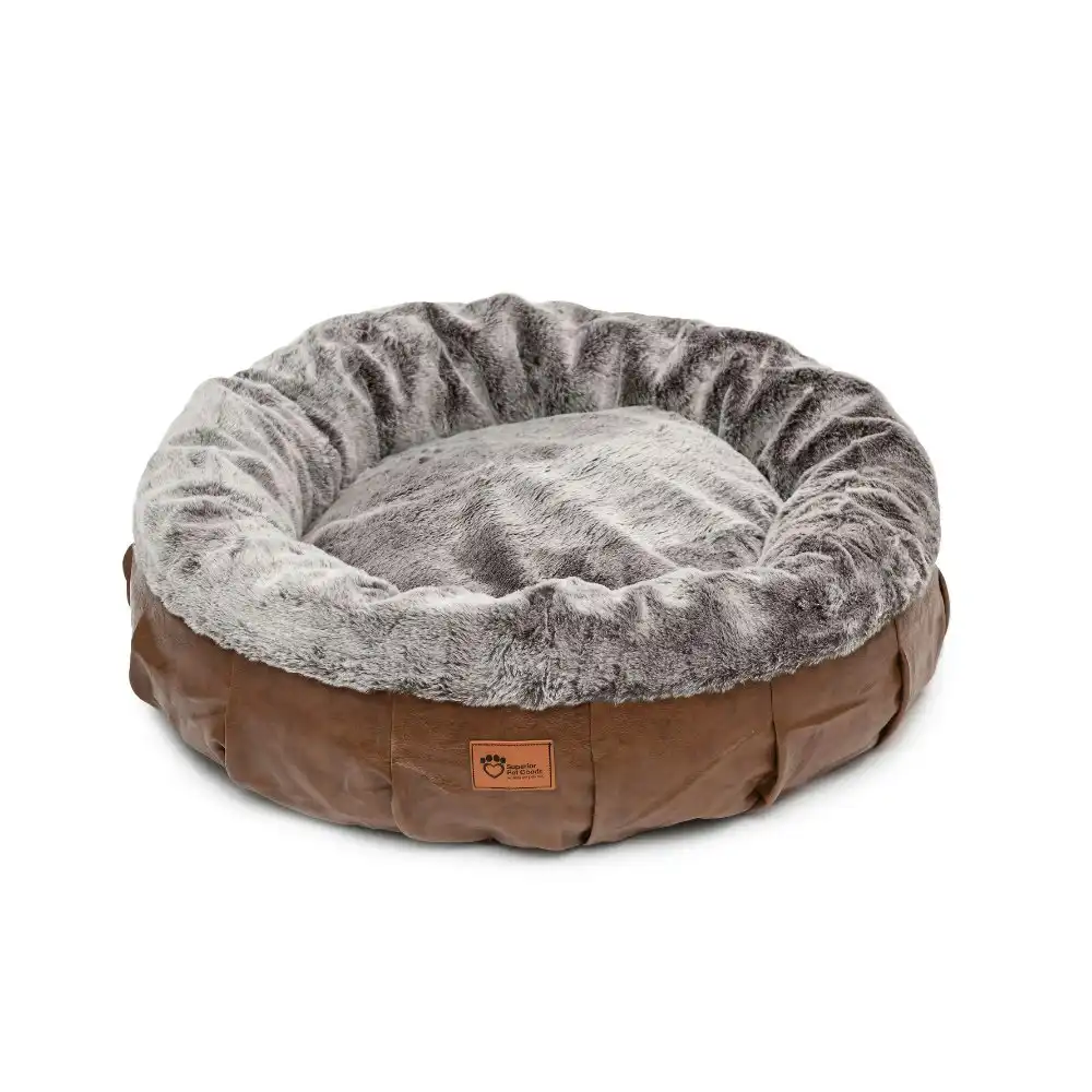 Superior Pet Plus Harley Pet/Dog Bed PU/Faux Leather Faux Rabbit Fur Medium 60cm