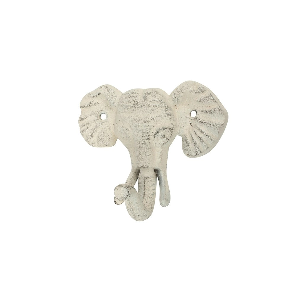 Maine & Crawford Baylee 13x11cm Cast Iron Hook Hanger Elephant Head w/ Trunk