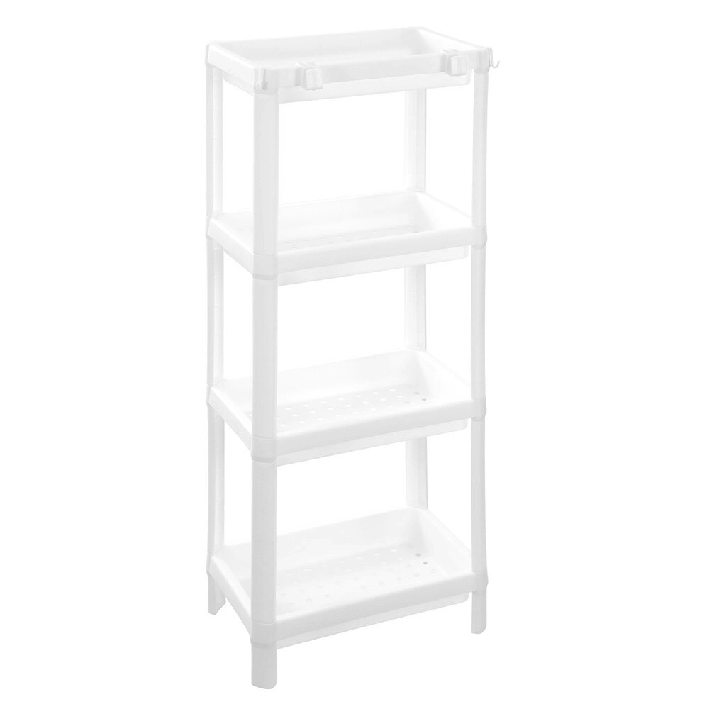 Boxsweden 4 Tier 36x100cm Home/Room Organiser Display Rack Storage Shelf White