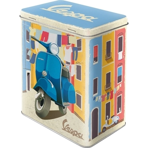 Nostalgic Art 20cm/3L Tin Box Metal Storage Vespa Italian Laundry Canister Large